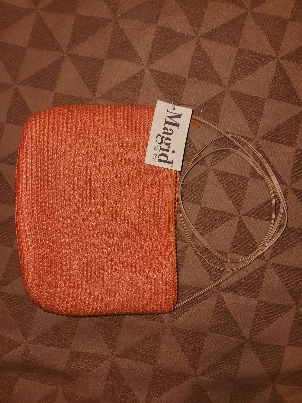 Magid Orange Woven Crossbody Bag